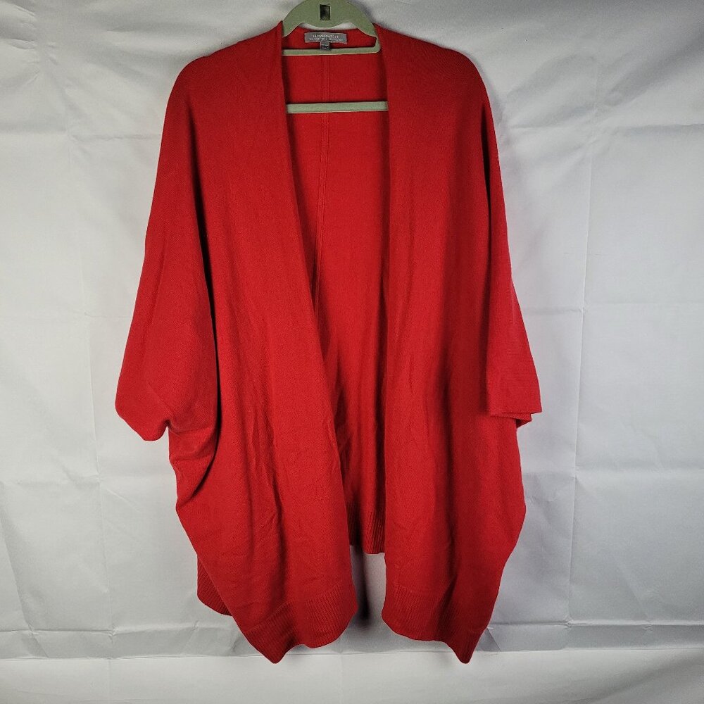 Neiman Marcus Womens Red Cashmere Duster Cardigan Sweater Size OS Open Front